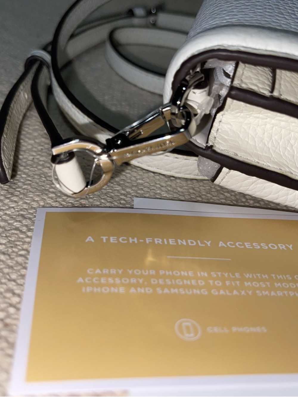 Michael Kors Jet Set Optic White Leather Tech crossbody - new - Picture 6 of 8